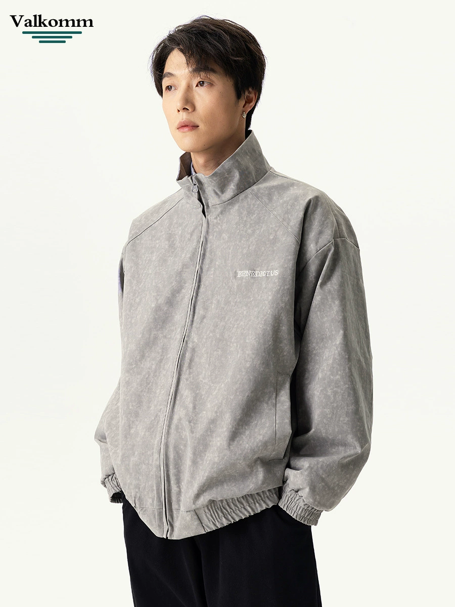 厂家直销男士宽松高档飞行夹克，复古潮流牛仔外套，春秋季休闲风格，耐磨刺绣设计