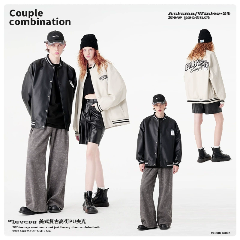 厂家直销青年男士宽松刺绣牛仔外套，春秋休闲风格，时尚街头款