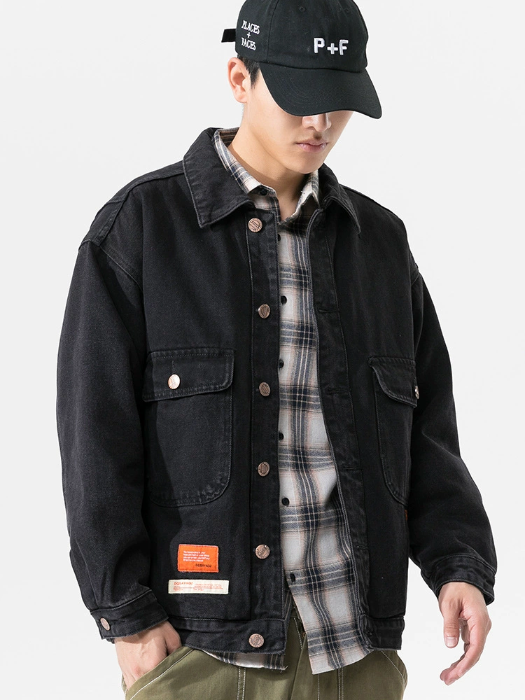 厂家直销青年加厚加绒保暖牛仔外套，时尚宽松型，冬季休闲，高级感设计