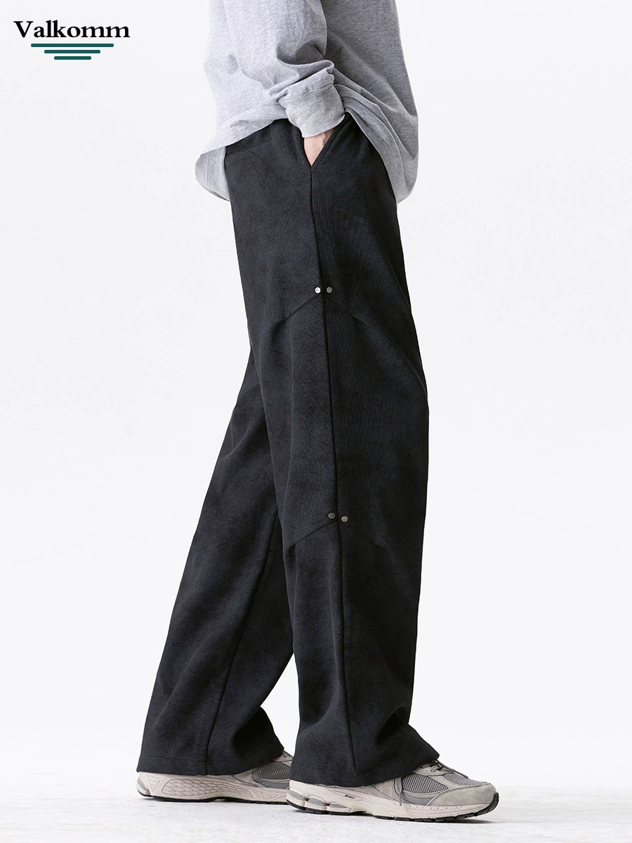 厂家直销男士宽松褶皱设计牛仔裤，休闲时尚直筒，春秋季，多口袋耐磨