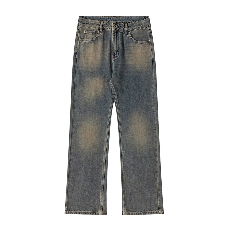 厂家直销男士高街潮流水洗渐变牛仔裤，直筒宽松，春秋休闲，100%棉质材质