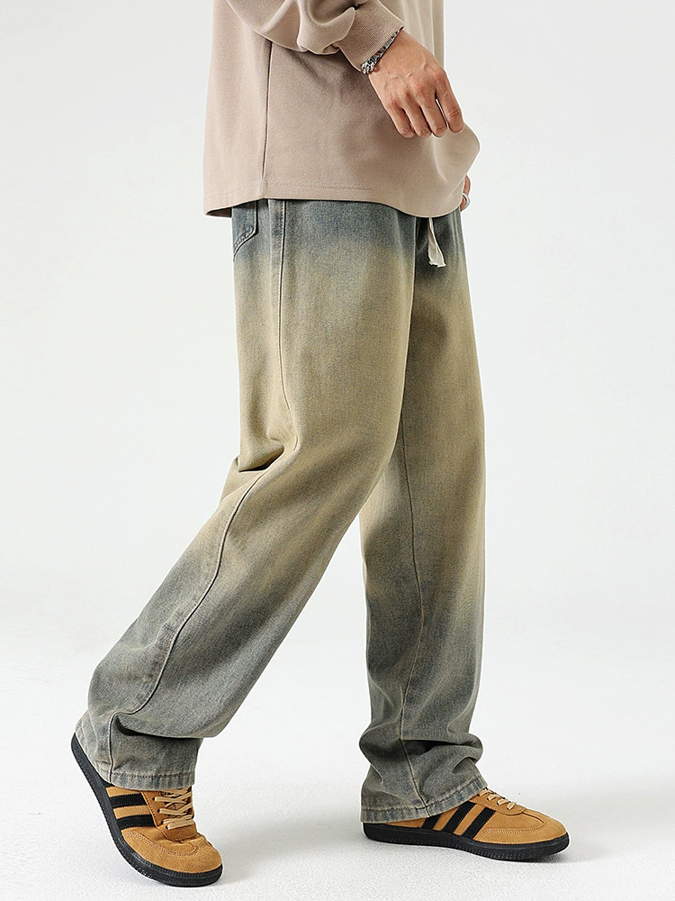 厂家直销男士修身复古风牛仔裤，四季休闲款，经典水洗长裤