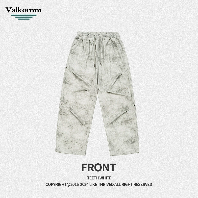 厂家直销男士宽松褶皱设计牛仔裤，休闲时尚直筒，春秋季，多口袋耐磨