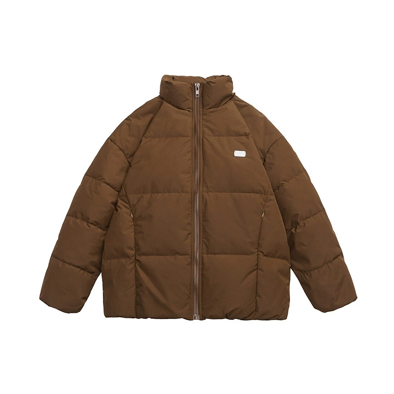 厂家直销青年男士加厚防风羽绒服宽松型，简约设计休闲风格，适合冬季多口袋时尚外套