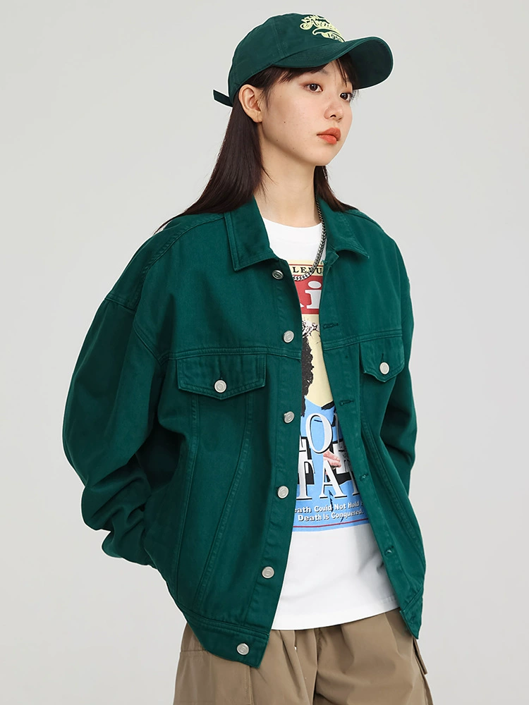 厂家直销男士宽松复古水洗牛仔外套，春秋季透气耐磨，时尚潮流设计