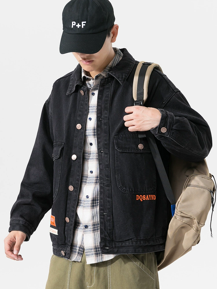 厂家直销青年加厚加绒保暖牛仔外套，时尚宽松型，冬季休闲，高级感设计