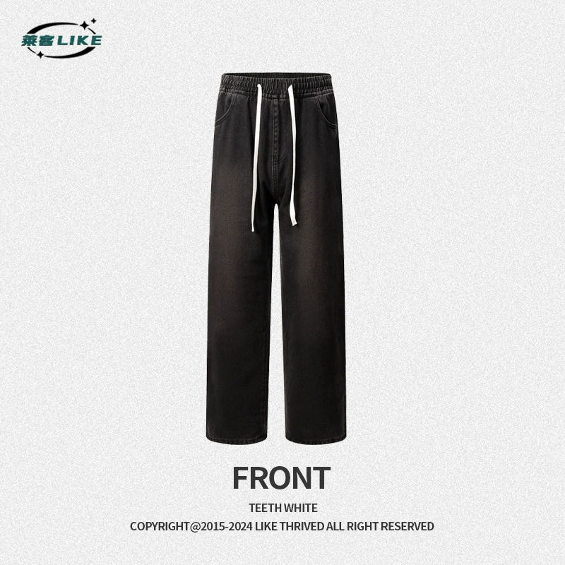 厂家直销男士复古水洗直筒牛仔裤，秋季休闲风格，适合青年潮流穿搭