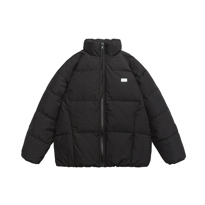 厂家直销青年男士加厚防风羽绒服宽松型，简约设计休闲风格，适合冬季多口袋时尚外套