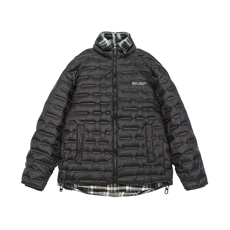 厂家直销男士宽松加厚羽绒服外套，90%白鸭绒，休闲风格，冬季防寒抗寒，立领设计，适合青少年