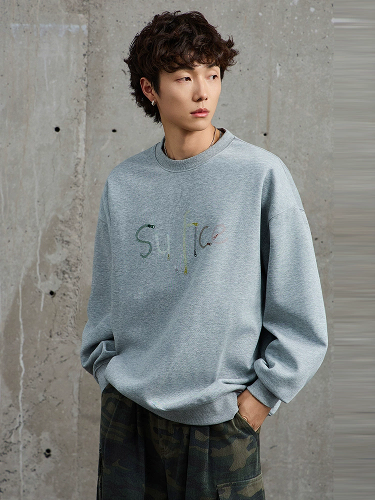 厂家直销男士宽松印花牛仔外套，春秋休闲风格，多口袋设计