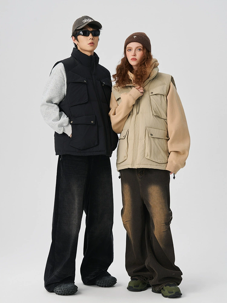 厂家直销男士宽松多口袋牛仔外套，简单时尚，休闲风格，冬季防风加厚设计