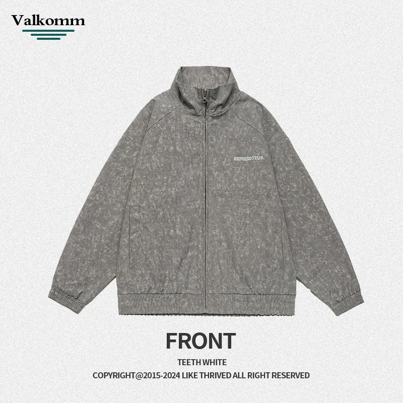 厂家直销男士宽松高档飞行夹克，复古潮流牛仔外套，春秋季休闲风格，耐磨刺绣设计