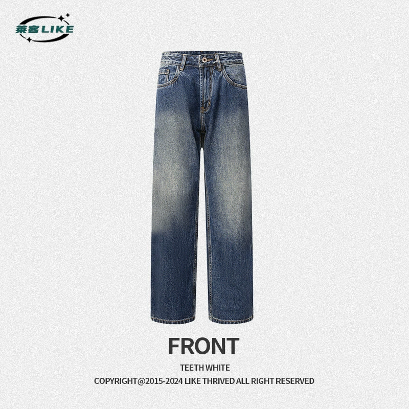 厂家直销男士水洗牛仔裤，直筒修身版型，春秋季休闲日常，多口袋设计