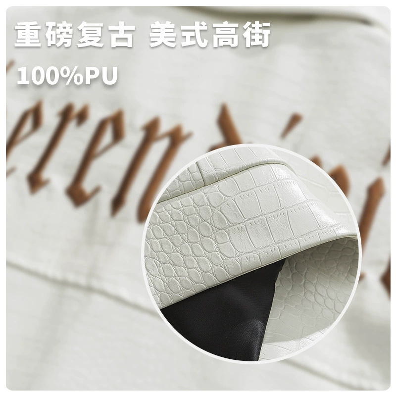 厂家直销男女通用宽松PU皮翻领夹克，时尚黑色休闲外套，春秋季日常穿搭，免烫处理，多口袋设计