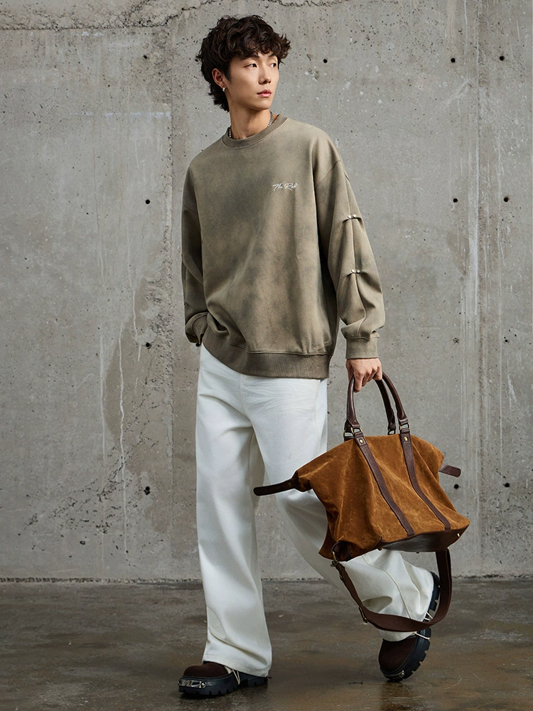 厂家直销男士宽松刺绣牛仔外套，秋季日常休闲，高品质扎染设计