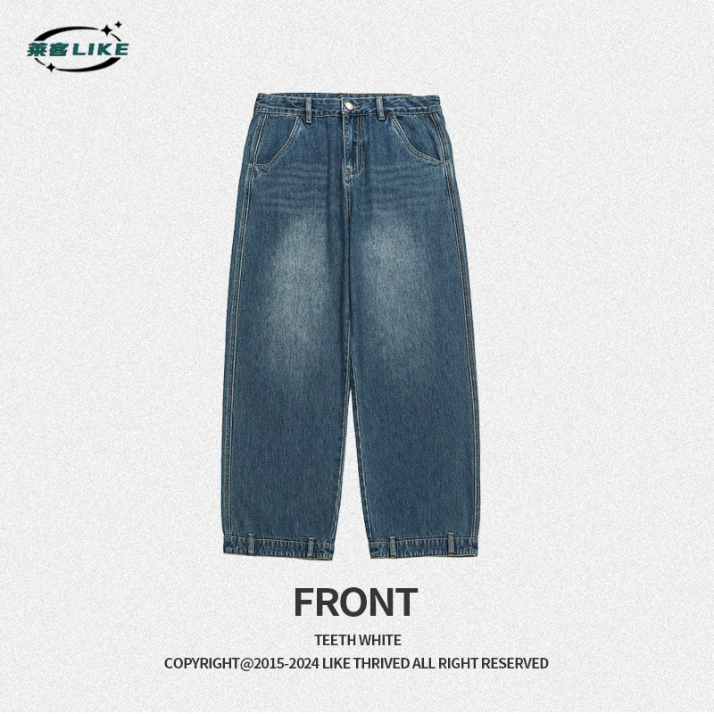 厂家直销男士水洗宽松牛仔裤，修身直筒设计，适合四季日常穿搭，青春潮流风格