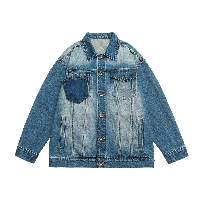 厂家直销男士宽松复古牛仔外套，简约时尚，适合春秋季，日常休闲穿搭，免烫处理设计