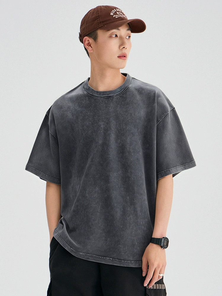 厂家直销男士宽松牛仔外套，撕裂水洗复古风格，休闲场合，透气防污面料