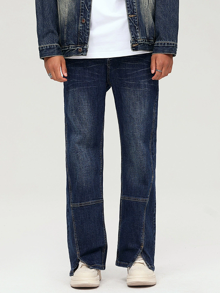 厂家直销男士高品质水洗微喇牛仔裤，修身阔腿，春秋休闲风格，时尚潮流设计