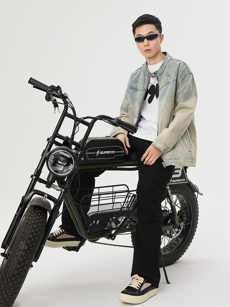 厂家直销男士美式复古宽松牛仔外套，春秋休闲款，耐磨防风设计，拉链开合多口袋