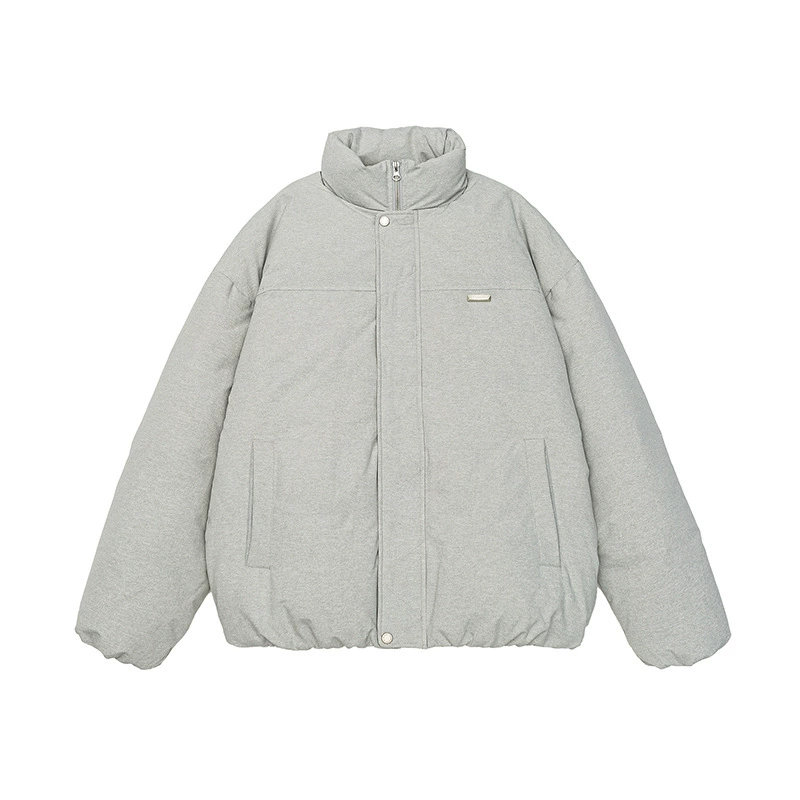 厂家直销男士加厚保暖羽绒外套，时尚简约风格，适合日常穿搭，冬季防寒必备，黑灰色款式可选