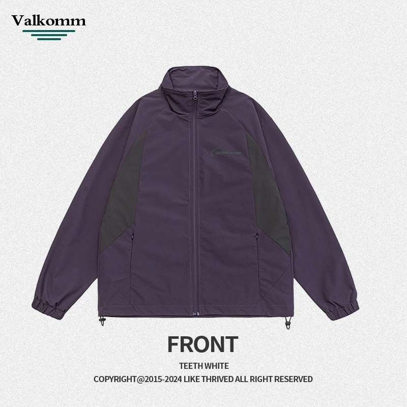 厂家直销青年男士宽松夹克，防水耐磨，牛仔外套，休闲风格，春季适用，拼色设计，免烫处理