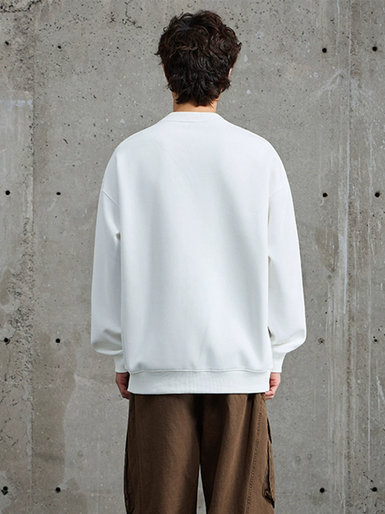 厂家直销男士宽松印花短袖卫衣，休闲风格，春秋季适合青少年穿着