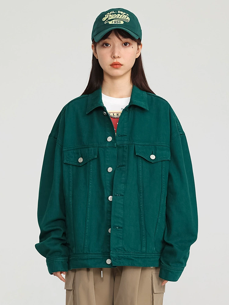 厂家直销男士宽松复古水洗牛仔外套，春秋季透气耐磨，时尚潮流设计