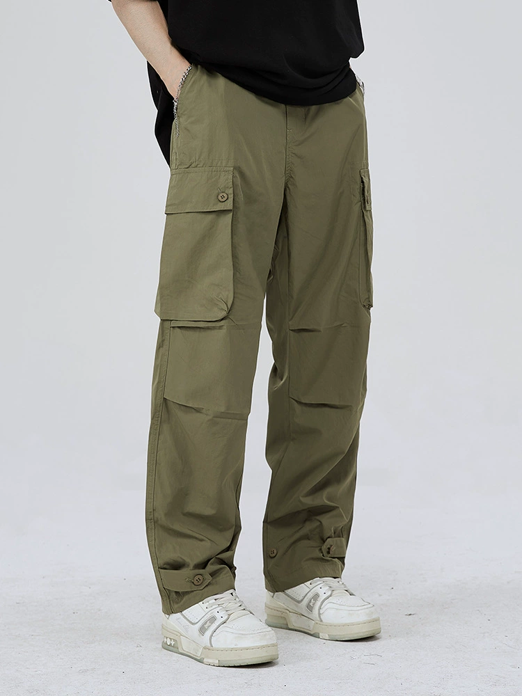 高品质男士宽松牛仔裤，透气防水，休闲风格，夏季必备，多口袋设计