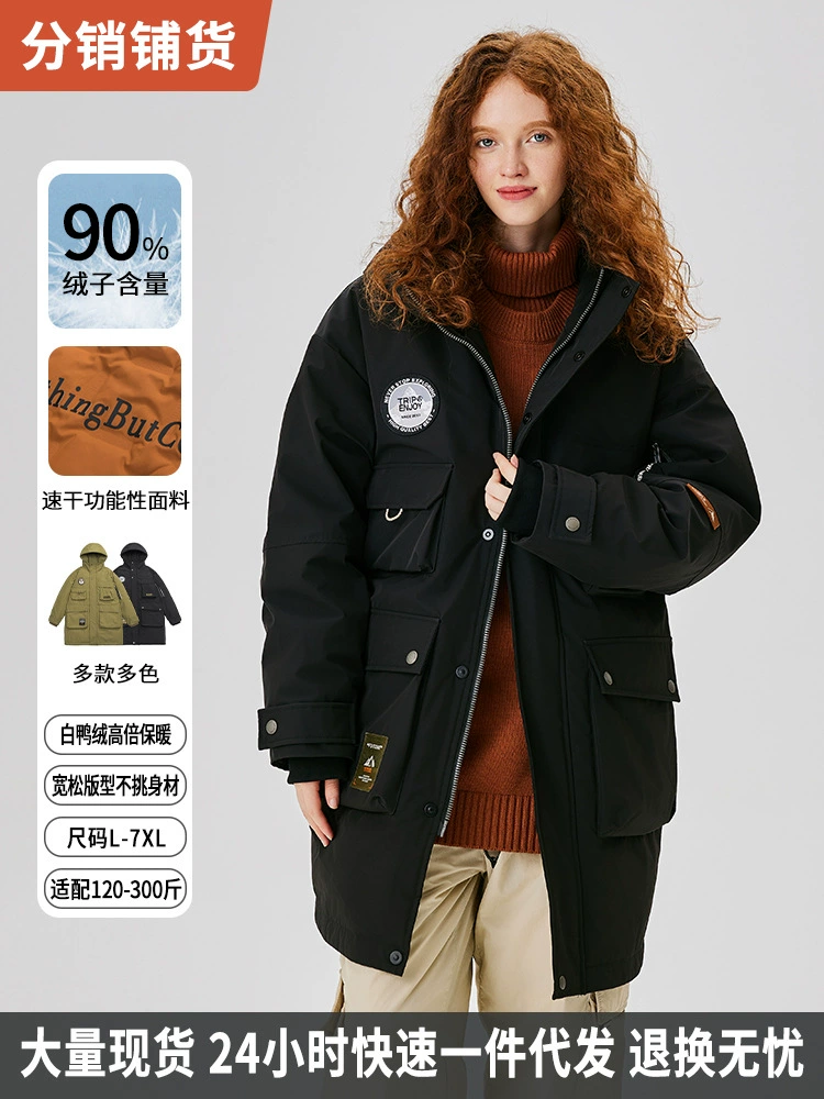 厂家直销男士宽松显瘦连帽牛仔外套，长款休闲风格，加厚防寒大口袋设计，高街款式