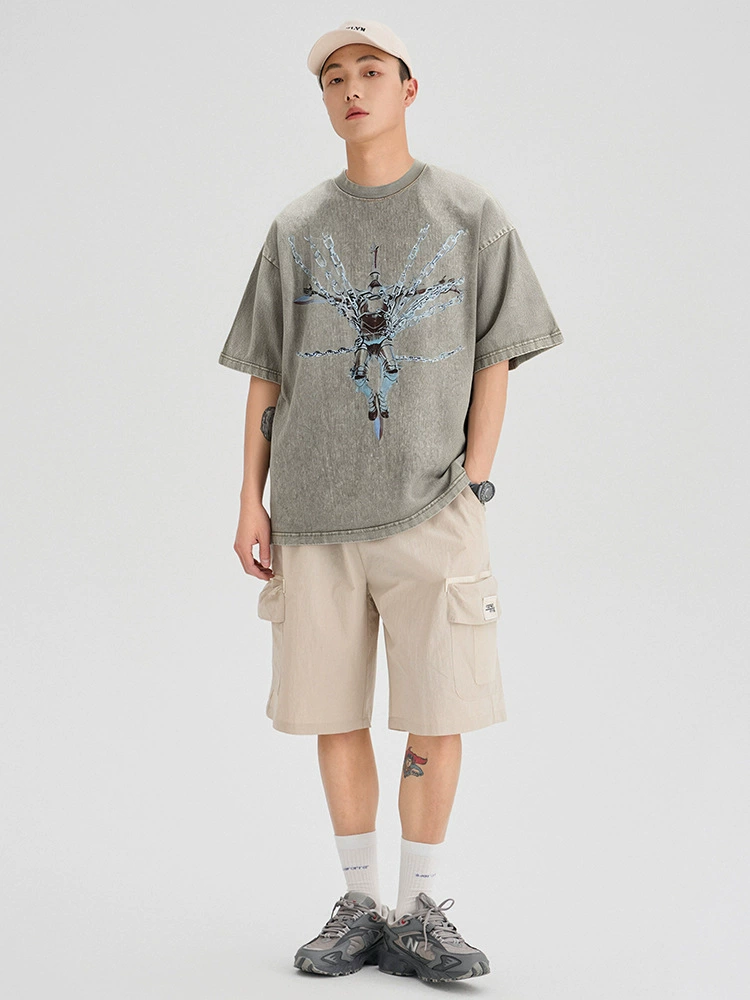 厂家直销男士宽松修身水洗牛仔裤，夏季休闲风格，透气舒适设计