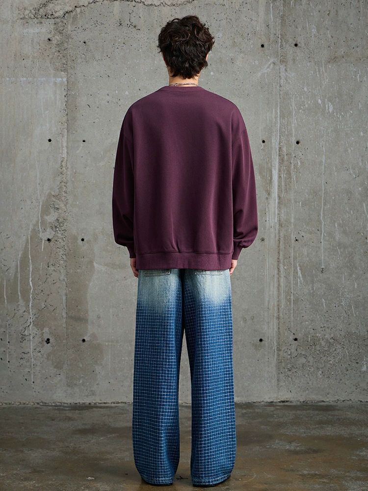 厂家直销男士宽松修身牛仔外套，春秋休闲风格，数字印花设计