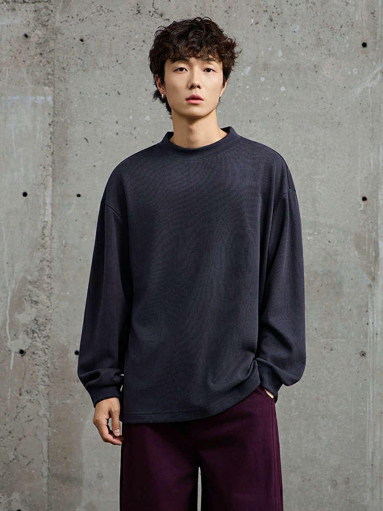 厂家直销男士宽松高品质纯色牛仔衬衫，春秋休闲风格，免烫透气设计