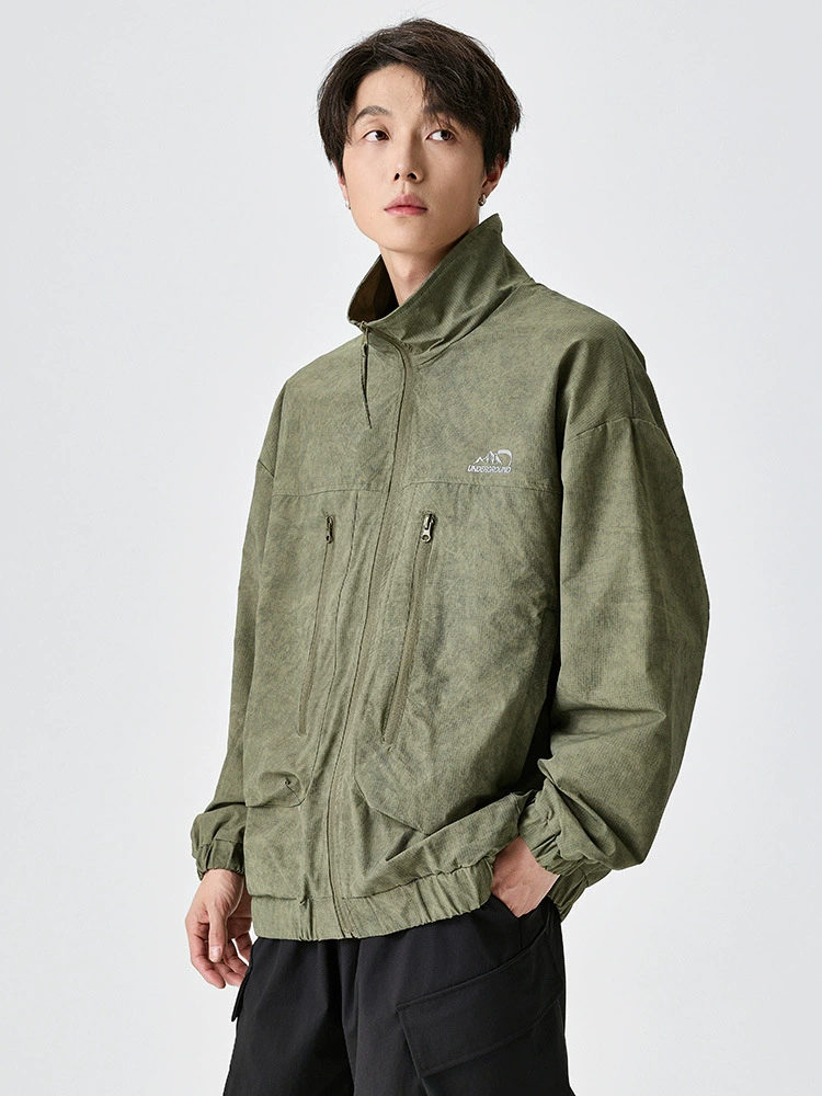 厂家直销男士宽松轻薄休闲牛仔外套,春秋季，多口袋、防风刺绣设计