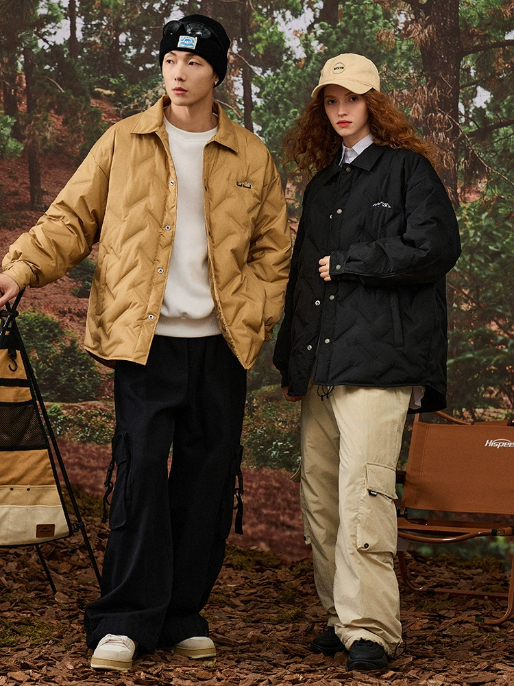 厂家直销大码男士加厚黑色羽绒服，修身设计，冬季休闲外套，连帽立领，多口袋实用