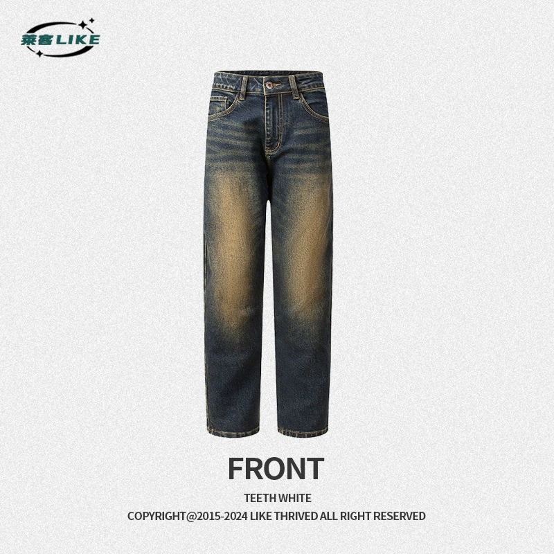 厂家直销男士修身弹力九分牛仔裤，复古风格，锥型设计，适合秋季休闲场合