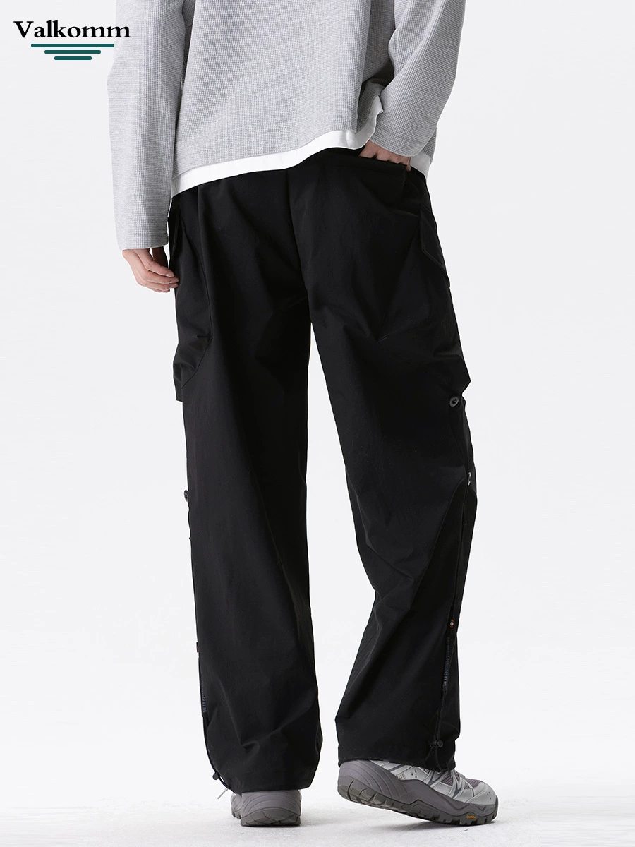 厂家直销男士宽松工装裤，秋季高街潮流直筒设计，休闲风格，多口袋印花长裤