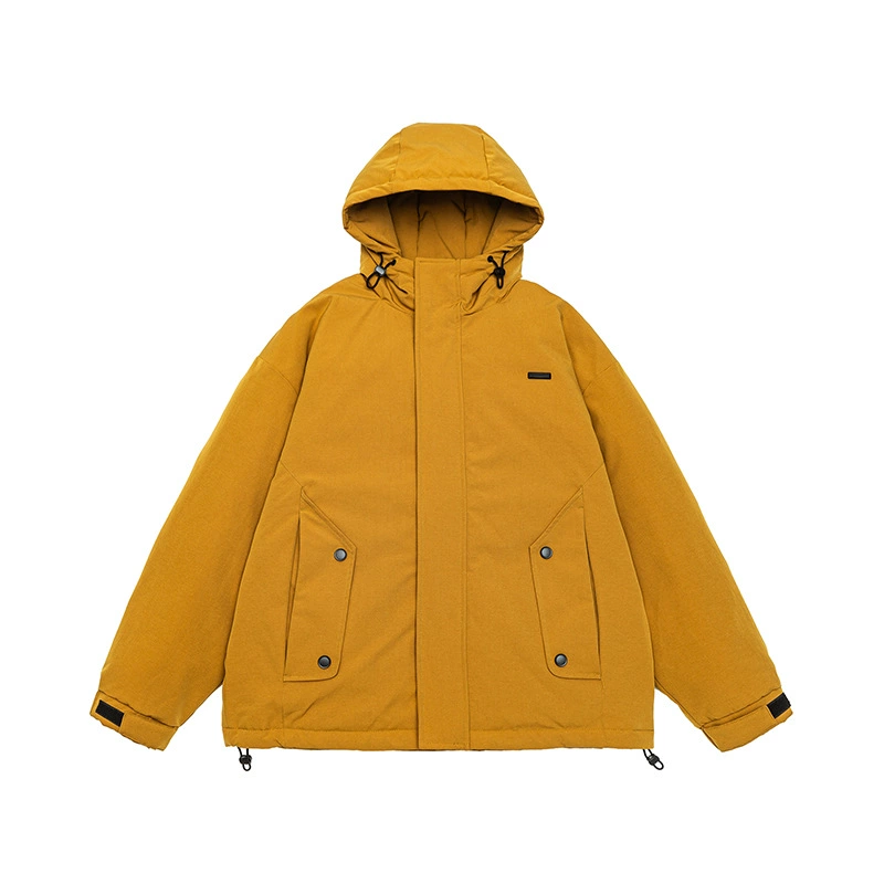 厂家直销男士宽松加厚白鸭绒牛仔外套，冬季休闲风格，防寒抗风设计