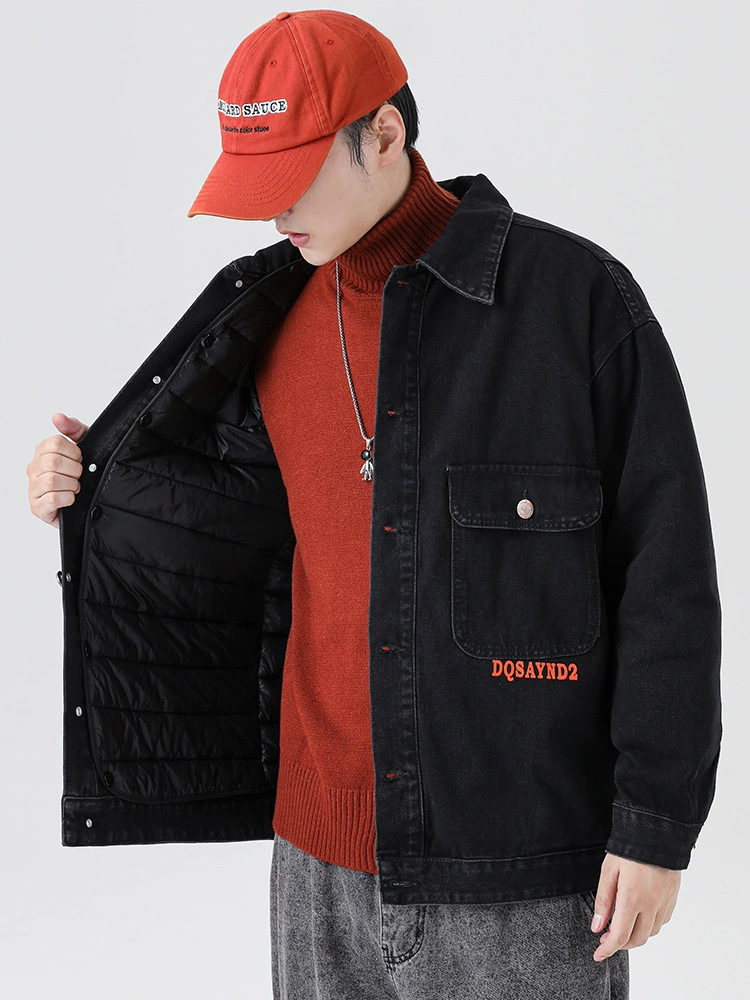 厂家直销青少年宽松牛仔外套，时尚百搭加绒加厚，冬季休闲风格，耐磨免烫处理