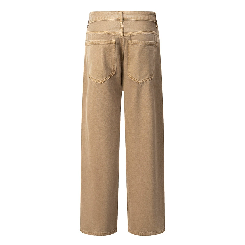 厂家直销男士修身多巴胺配色直筒牛仔裤，春秋季休闲风格，水洗工艺