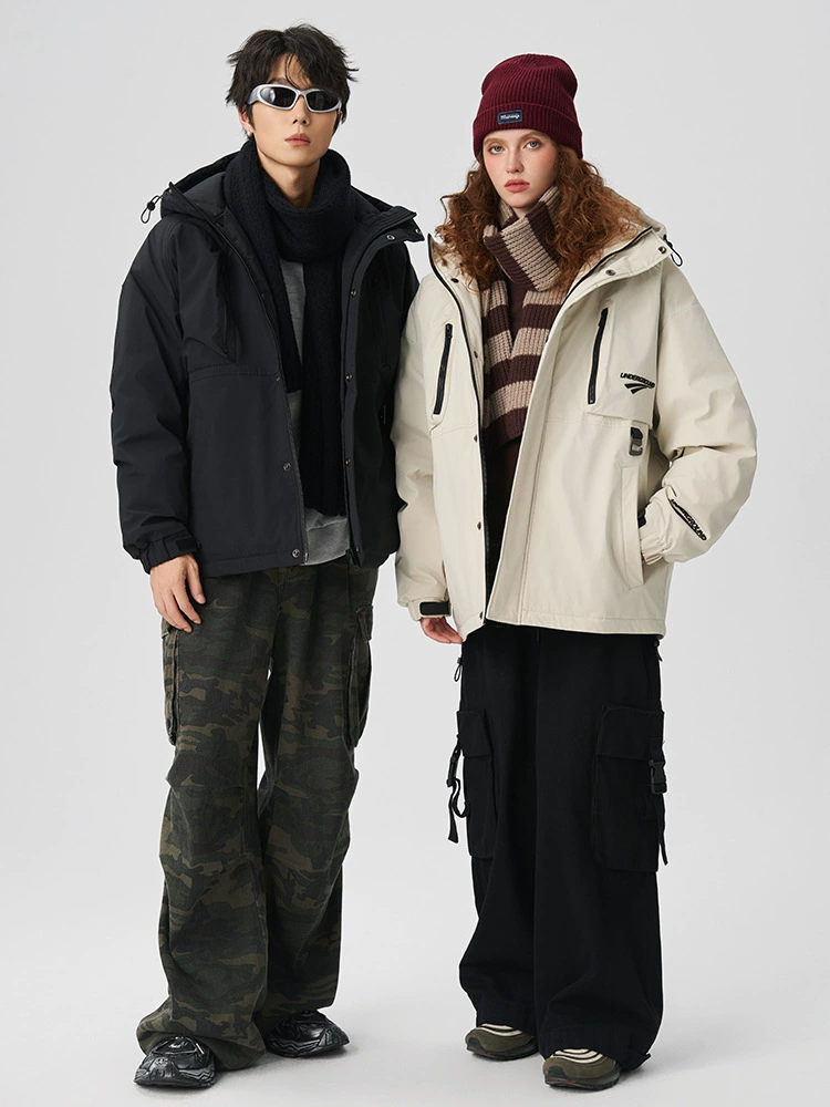 厂家直销男士宽松防寒防风牛仔外套，高街潮流，休闲风格，长款加厚设计