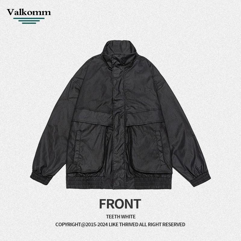 厂家直销男士宽松飞行夹克，透气耐磨高街休闲外套，春秋季节，多口袋刺绣设计