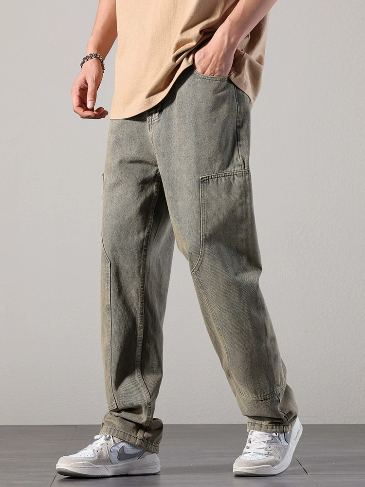 厂家直销男士水洗修身牛仔裤，休闲高街风直筒长裤，夏季必备，时尚百搭