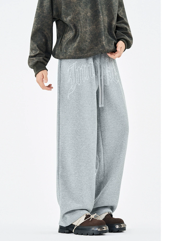 厂家直销男士高品质透气宽腿休闲牛仔裤，春秋季，印花设计，适合青少年休闲穿搭