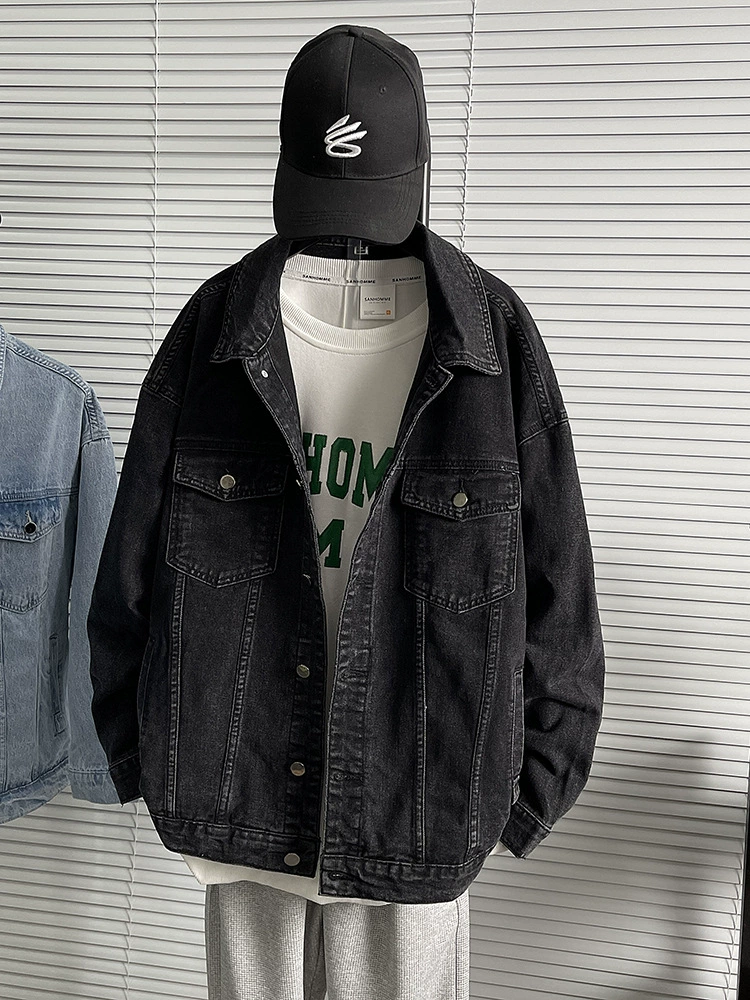 厂家直销青年男士宽松加厚牛仔外套，休闲高街风，耐磨保暖设计