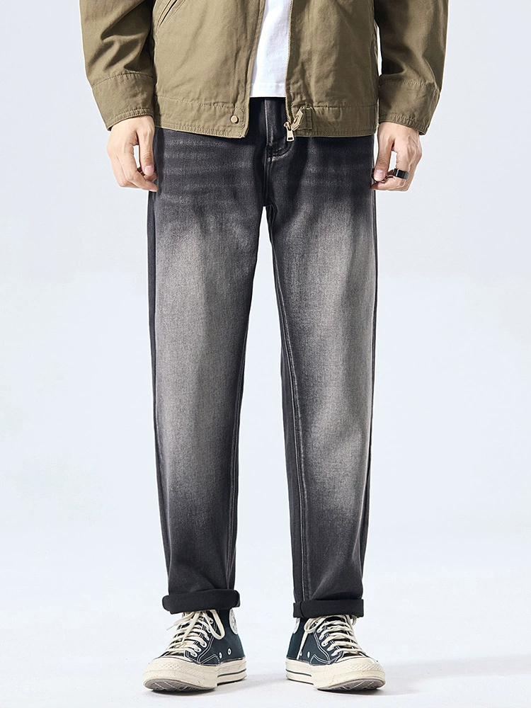 厂家直销男士修身牛仔裤，复古水洗设计，铅笔裤，休闲四季，适合青少年多口袋款式