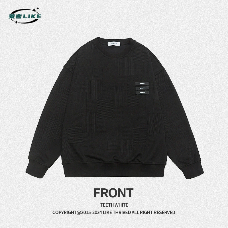 厂家直销男士宽松透气长袖休闲卫衣，春秋日常，高品质免烫处理