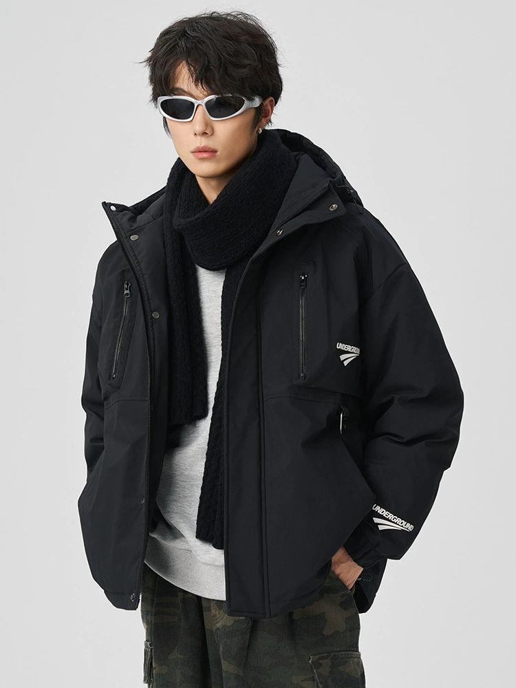 厂家直销男士宽松防寒防风牛仔外套，高街潮流，休闲风格，长款加厚设计