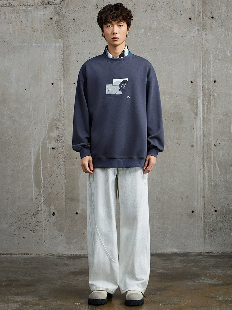 厂家直销男士宽松印花牛仔外套，春秋休闲风格，数码工艺设计