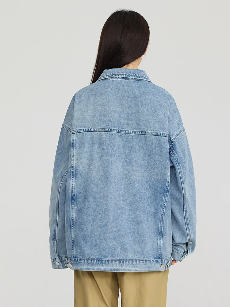 厂家直销男士宽松透气牛仔外套，复古简约设计，休闲风格，适合春秋季。